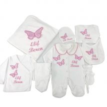 100 % Baumwollstoff, gestrickte Kleidung, kundenspezifischer Großhandel, hochwertiger Kragen, Baby-Strampler-Set, lange Ärmel, Blase