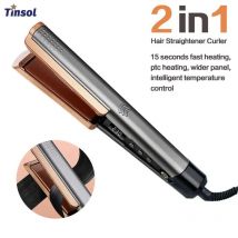 Piastra per capelli 2 in 1 Ionizzatore arricciacapelli con pannello ampio LCD Piastra per capelli professionale in ceramica con temperatura regolabile