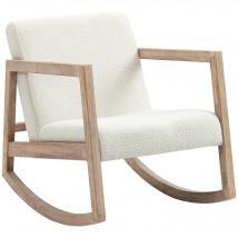 Homcom Sedia a dondolo imbottita in shearling con seduta imbottita 60X81X71 cm