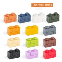 1x2 Moc The Wall Brick 60 Stück Mix Color DIY Classic Education Slope Bausteine Kompatibel mit Baut Partikeln zusammen