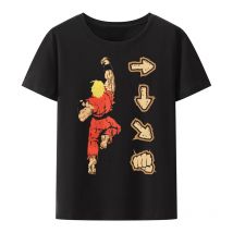 Street Fighters Mortal Kombat T Shirts Men Crazy Short Sleeve Crewneck Cartoon Graphic Tee Classic Casual Camisetas Men's Gift