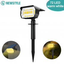 72/108 LEDs Solarstrahler für den Außenbereich, wasserdicht, 3-Modus-Landschaftsstrahler, solarbetriebene Flutlichtwandleuchte, Terrasse, Weg, Garten