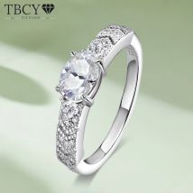 TBCYD 2.7 cttw Moissanite 925 Sterling Silver White 18k Gold plated For Woman Luxury Engagement Rings for Love