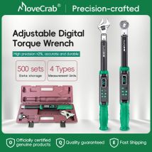 Chiave dinamometrica digitale con teste intercambiabili Precisione regolabile 5-99,6 piedi libbre (6,8-135 Nm) Professionale a cricchetto e teste aperte