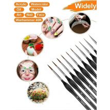10 Pieces Fine Detail Paint Brush Miniature Painting Brushes Kit Mini Paints Brush Set for Acrylic, Watercolor, Oil, Face, Nail