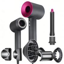 Professional 6 in 1 Hair Dryer 110000rpm High Speed Negative Ions Blow Dryer with 30mm Air Wrap Curlers Salon Hair Styling Tool
