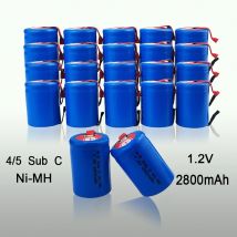 New 4/5 SC Sub C  Battery High-Discharge 1.2V 2800mAh Rechargeable Ni-MH Batteries With Welding Tabs