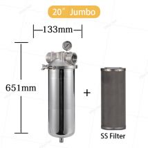 20*4,5 Zoll Jumbo Vorfilter Filter Gehäuse Edelstahl Filter Gehäuse Für Filter Patrone Ablauf Port wasser sediment filter
