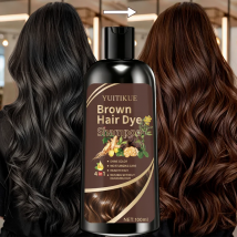 YUITIKUE Brown Hair Dye Shampoo 100ml - 4-in-1 Plant Formula, Covers Gray Hair with Natural Color, Easy & No Damage