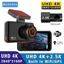 4K + 2,5K Auto Dvr Unterstützung WIFI GPS Dash Cam Dual Objektiv Dashcam Rück Kamera UHD Nacht vision 24H Parkplatz Mini Video Recorder