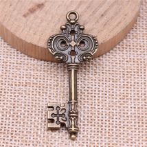 WYSIWYG 4 stücke 51x20mm Schlüssel Charme Metall Schlüssel Charme Vintage Schlüssel Charms Vintage DIY Zubehör Für schmuck Machen