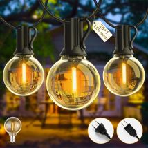 G40 LED-Außenlichterkette, 15 m, bruchsichere Kugellichter, LED-Girlande-Licht für Terrasse, Hinterhof, Veranda, Garten, dekorative Beleuchtung