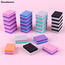 50 stücke Mini Nagel Datei Puffer 100/180 Grit Bunte Schwamm Doppelseitige Polierer Häutchen Entferner Schmirgel Bord Dateien maniküre Werkzeug