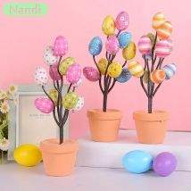 26cm Ostern simuliert Ei Topfpflanze gedruckt Schaum Ei Desktop-Dekoration Ornamente Innenhof Festival Party Dekoration im Freien