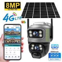 V380 Kamera 4G z podwójnym obiektywem Solar PIR Wykrywanie ludzi Noktowizor Wodoodporne wideo bezpieczeństwa Kamera IP 8MP 4K Bateria Monitor CCTV