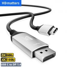4K/8K USB C auf DisplayPort-Kabel 4K 60 Hz geflochtenes USB 3.1 Typ C auf Display-Port AV-Kabel 144 Hz USB-C auf DP-Monitorkabel Macs