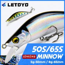 LETOYO 5g 50mm 8g 60mm 1.5-2.5m Profondità Affondamento Minnow Richiamo di Pesca Artificiali Esche Dure Crankbait Wobblers Trota Bass Lure