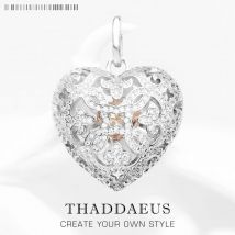 Ciondolo Amore Cuore Medaglione Moda Glam Gioielli in argento sterling 925 Accessori stile europeo Regalo anima per donna