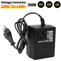 Convertitore di tensione da 200 W Convertitore da 220 V a 110 V Trasformatore Step Down Convertitore di tensione Adattatore da viaggio EU/US/UK Plug Inverter