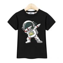 2024 neue Kinder Sommer Tops Astronaut Cartoon T-shirt Baby Jungen Kurzen Ärmeln Hemd 3-14 T UNS Größe kleidung