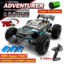NUOVO 1:16 4WD RC Auto 70KM/H Con Luci A Led 2.4G Telecomando Off-Road Auto 3 Batteria 2Batteny Ad Alta Velocità Brushless Giocattolo Per Bambini