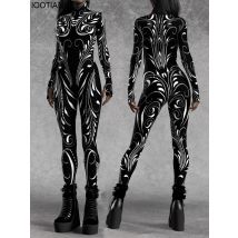 Halloween Damen Mechanischer Body Cosplay Cyberpunk Stil Gothic Body Zukunftstechnologie Elektronisches Cool Rave Party Set