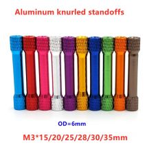 10 teile/los M3 Doppel-kopf Gerändelt Aluminium Abstandsbolzen Runde Spacer Standoff spalte M3x15/20/25/28/30/35/37/40mm