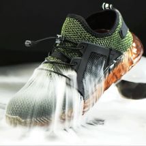 Sommer Stahl Kappe Kappe Sicherheit Arbeit Schuhe für Männer Anti Zerschlagung Anti Punktion Aushöhlen Licht Atmungsaktive Sneaker Frauen Stiefel