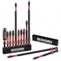 Geinxurn Mixed 2''/3''/6''Impact X50 Power Driver Bit-Set, S2-Bit aus legiertem Stahl mit 2,36''Bit-Halter und Aufbewahrungsorganisator