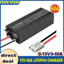 Caricabatterie intelligente 100A 60a 85A 12v Caricabatterie rapido 30A 20A con corrente regolabile 100V-240V per batteria al litio Lifepo4