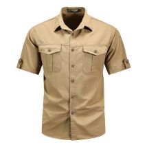 Neue Sommer Männer Kurzarm Werkzeug Shirts Militärischen Stil Multi Taschen Cargo Shirts Hohe Qualität Männer Baumwolle Casual Shirts 5XL