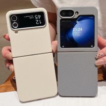 Für Samsung Galaxy Z Flip 7 FE 6 5 4 3 5G Luxus Ledertasche stoßfeste weiche TPU faltbare Telefonabdeckung für Samsung Z Flip5 Flip6
