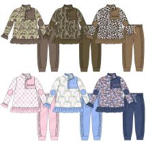 Customizable Name Print for Girls Clothes Sets Boutique Kids Winter Clothing Long Sleeve Girls Jogging Set