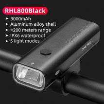 ROCKBROS Bicycle Front Light 200-800LM Bright Lightweight IPX6 Waterproof Type-C Charging Head Light Bike Light Bike Accessories