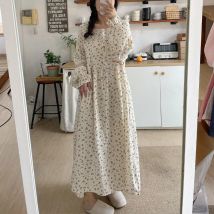 Musselin 100% Baumwolle Gaze Für Frauen Kleid Langarm ButtoN Up Druck Mode Lässig Chic Übergroßen Lose Weibliche Vestidos Mujer