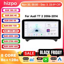 HIZPO Android 14 Car Radio Multimedia Player for AUDI TT MK2 8J 2006 2007 - 2014 Carplay Screen Stereo GPS Navi Bluetooth RDS 4G