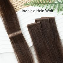 Marrone Invisibile Doppia Schede Trama Dei Capelli Estensioni Dei Capelli Umani Dritto Iniettare PU Foro Trama Microlink XO Trama Bionda 10 pz/pacco
