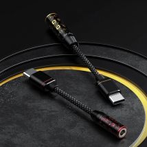 FiiO JIEZI USB DAC AMP Tipo-C a 3,5 mm/Non bilanciato 4,4 mm Cavo USB C per auricolari Cavo audio Aux per IOS Android