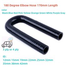 Black 170mm Length 180 Degree Elbow ID 12mm 15mm 19mm 22mm 25mm 32mm 35mm 42mm Silicone Coolant Intercooler Hose 3-ply 4-ply