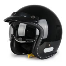 Kask motocyklowy retro, półkask, unisex, z wewnętrzną szybą, kask do pojazdów elektrycznych, uniwersalny na każdą porę roku.