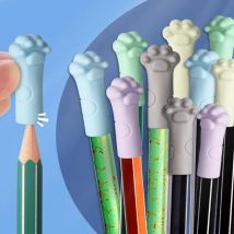 Tappo per penna con gomma, simpatico tappo per matita con artiglio di gatto, prolunga per penna in morbido PVC si adatta a varie forme di matita