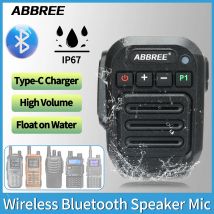 Abbree Wireless Bluetooth Handheld Lautsprecher Mikrofon IP67 wasserdicht für Baofeng UV-5R UV-21 Quan sheng K5 (8) 5r Walkie Talkie Radio