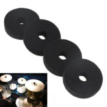 Rondella in feltro per supporto per piatti per batteria da 4 pezzi, spessore 9,6 mm/0,37 pollici, set di batteria neri di ricambio per un buon suono di piatti per batteria