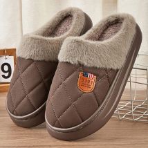 Pantofole invernali da uomo Memory Foam Peluche Calde e accoglienti Scarpe da casa di lusso in tessuto Pantofole casual Piattaforma di grandi dimensioni