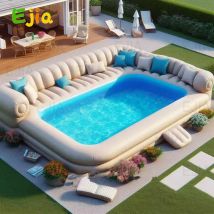 16ft-5m große Familien feier im Freien aufblasbares Sofa Pool zwei in einem Sofa & Pool Luxus Lounge Chair Schwimmbad für Kinder Erwachsene