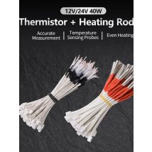 1PCS I3 Mega Cartridge Heater 12V/24V 40W + NTC3950 thermistor kit I3 Mega, Chiron,4max pro, Predat3D printer V5 Hotend
