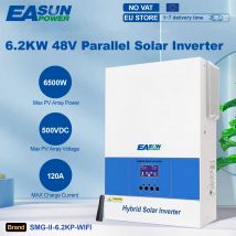 Inwerter solarny hybrydowy EASUN 6.2KW z funkcją pracy równoległej, MPPT, czysta sinusoida, fotowoltaiczny inwerter 48V 220VAC, on-grid, ładowarka solarna 120A, PV 500VDC