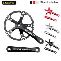 Litepro Guarnitura per bicicletta pieghevole Denti larghi e stretti 130BCD Corona 45/47/53/56/58T Foro quadrato 170mm 130BCD Manovella a 5 artigli