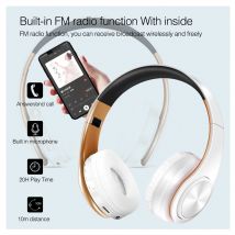Cuffie stereo wireless Cuffie Bluetooth con microfono Slot per scheda SD per ragazze - Stile Samsung Sport - 20 ore di riproduzione