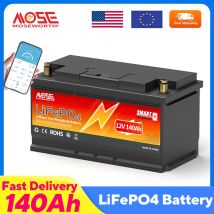 Akumulator litowo-żelazowo-fosforanowy (LiFePO4) 12V 140Ah z Bluetooth, inteligentny BMS 100A, akumulator litowo-żelazowo-fosforanowy do wielokrotnego ładowania, do silników trollingowych i łodzi.
